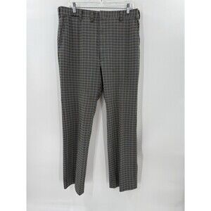 Vintage 70's Wash & Wear Men's 36" x 32" Plaid Polyester Knit Retro Disco Pants